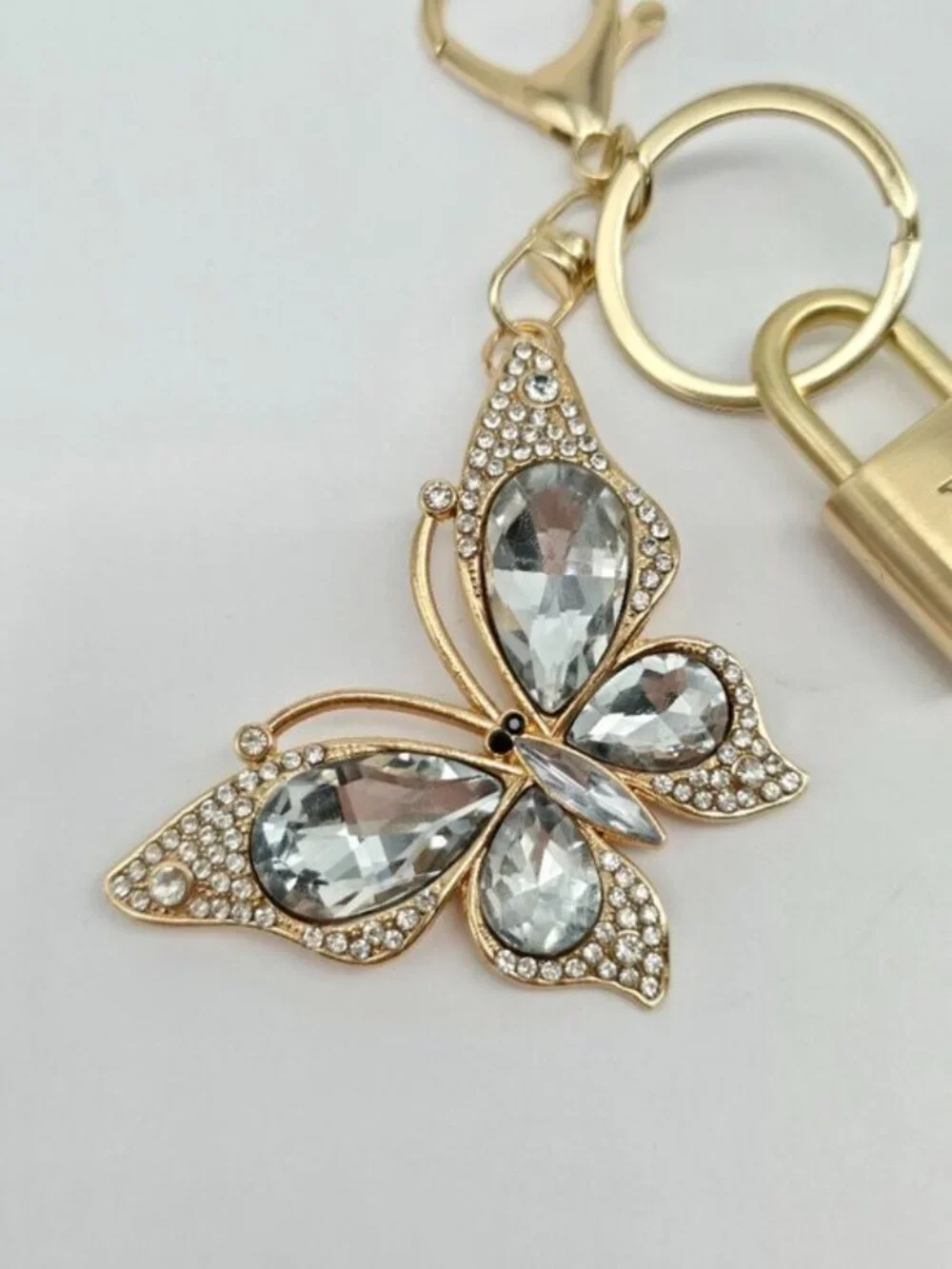 Louis Vuitton Gold Lock 🔑 Authentic LV Padlock + Unbranded Butterfly Bag Charm